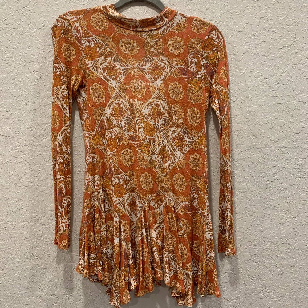 Free People Long-sleeve Printed Tunic Size XS